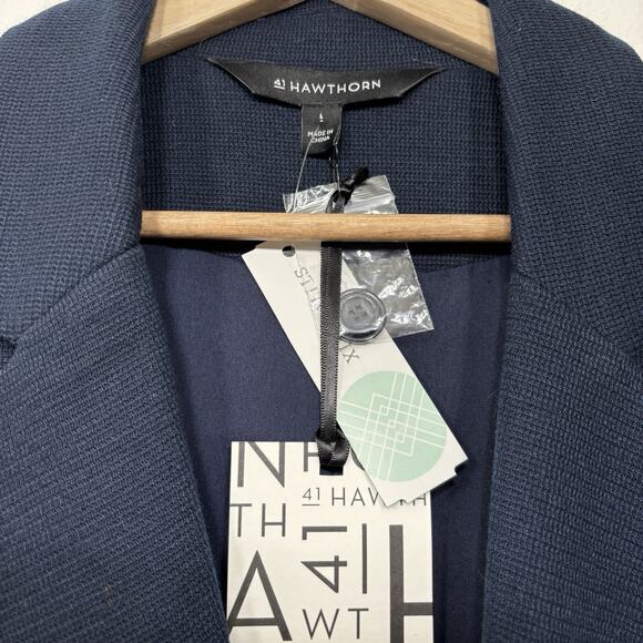 41 Hawthorn Womens Button Lined Blazer Blue Gray Elbow Pads Classic Size Large - Picture 5 of 9